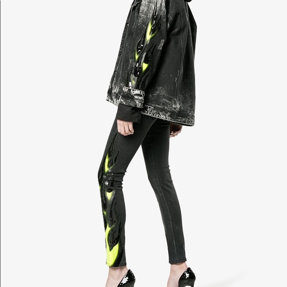 Filles a Papa Shoot Flame Print Jeans - Picture 1 of 4